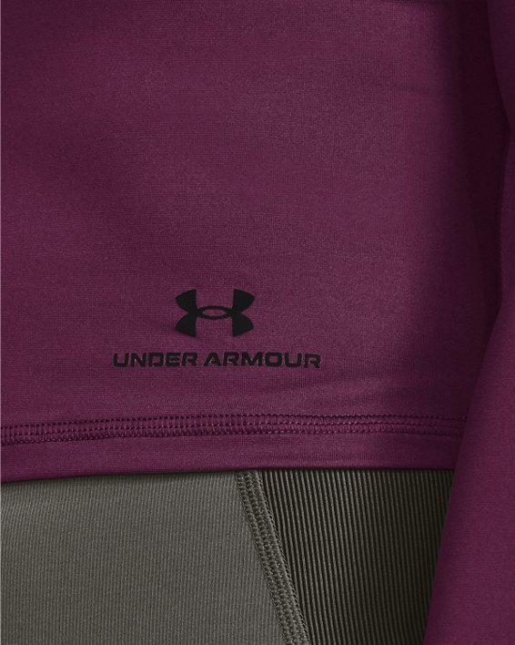 Camiseta de manga larga UA RUSH™ Energy Crop para mujer, Purple, pdpMainDesktop image number 3